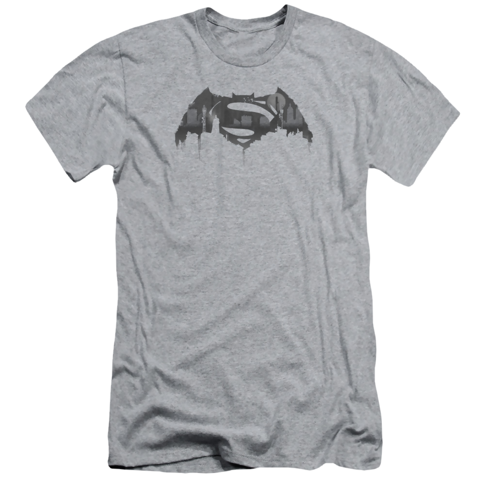 Batman v Superman Cityscape Logo - Men's Slim Fit T-Shirt Style001