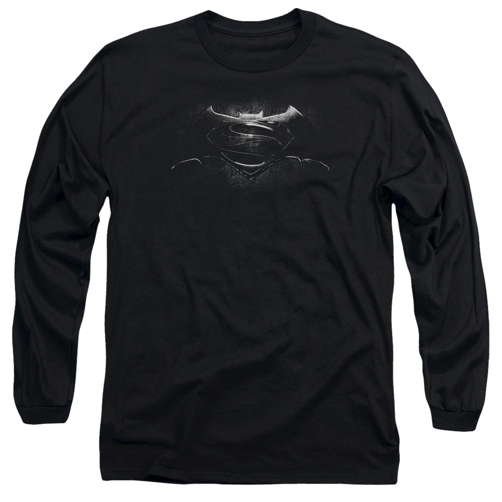 Batman v Superman Bw Logo - Men's Long Sleeve T-Shirt