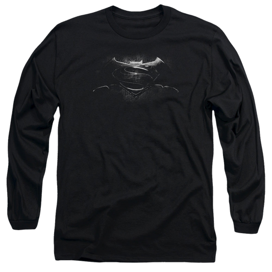 Batman v Superman Bw Logo - Men's Long Sleeve T-Shirt