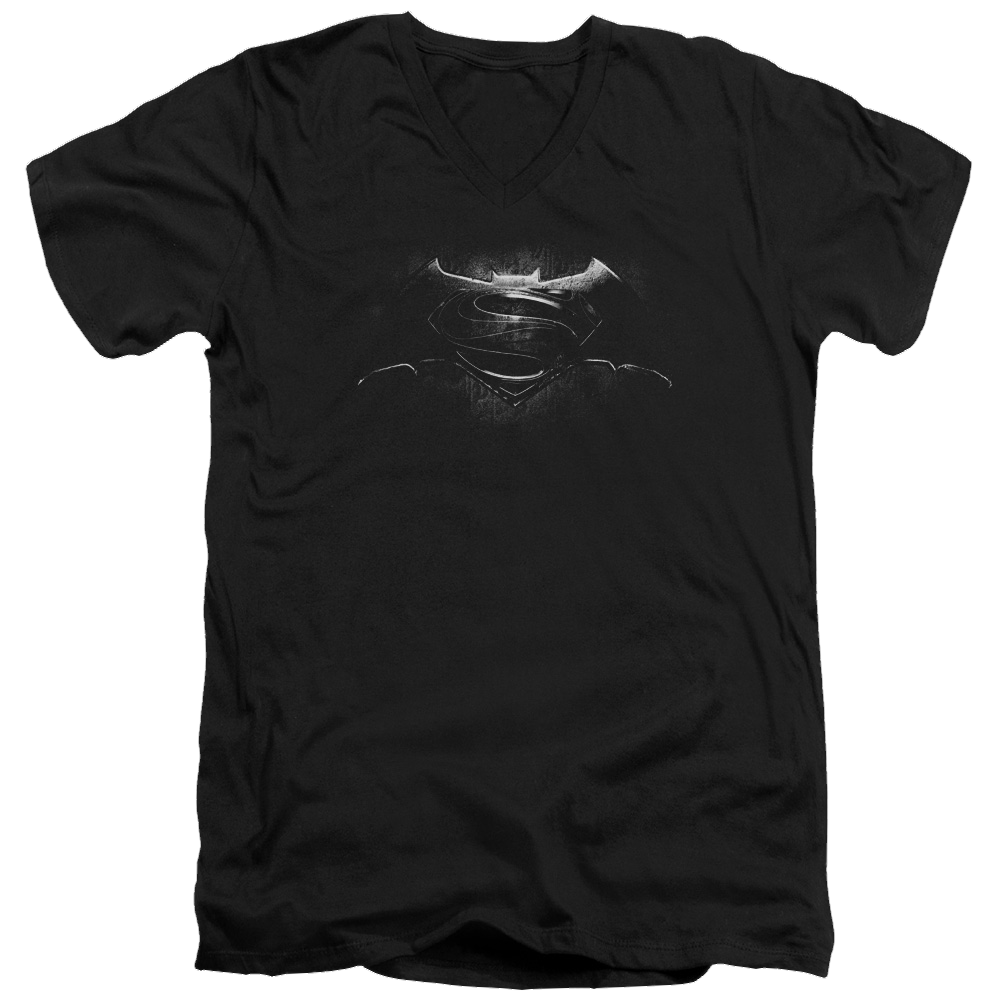 Batman v Superman Bw Logo - Men's V-Neck T-Shirt Style003