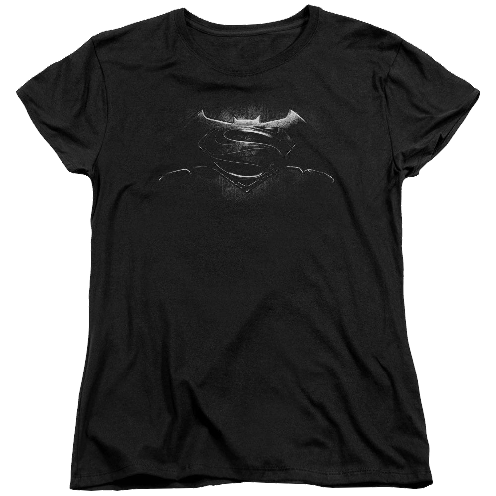 Batman v Superman Bw Logo - Women's T-Shirt