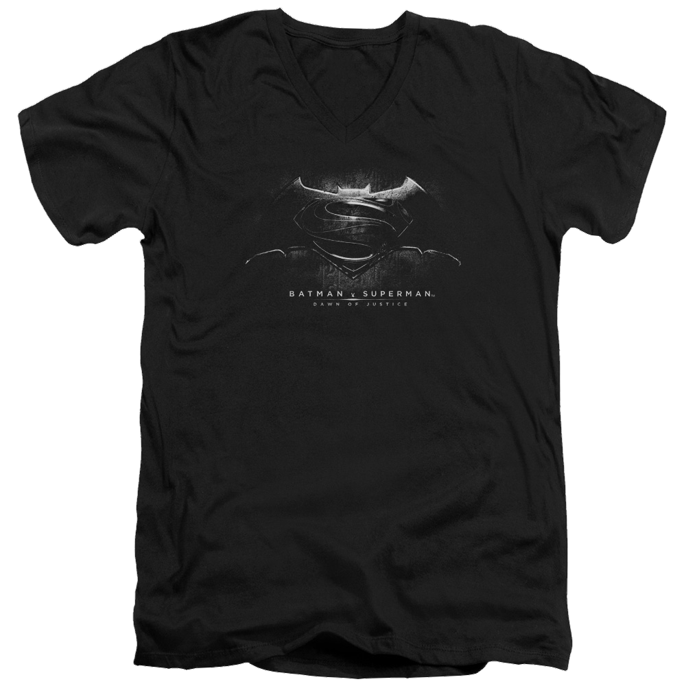 Batman v Superman Bw Logo - Men's V-Neck T-Shirt Style006