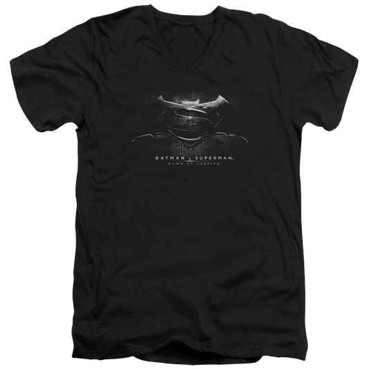 Batman v Superman Bw Logo - Men's V-Neck T-Shirt Style006