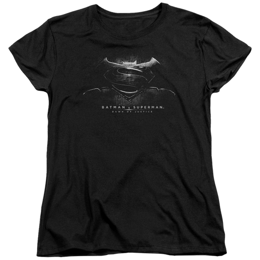 Batman v Superman Bw Logo - Women's T-Shirt Style006
