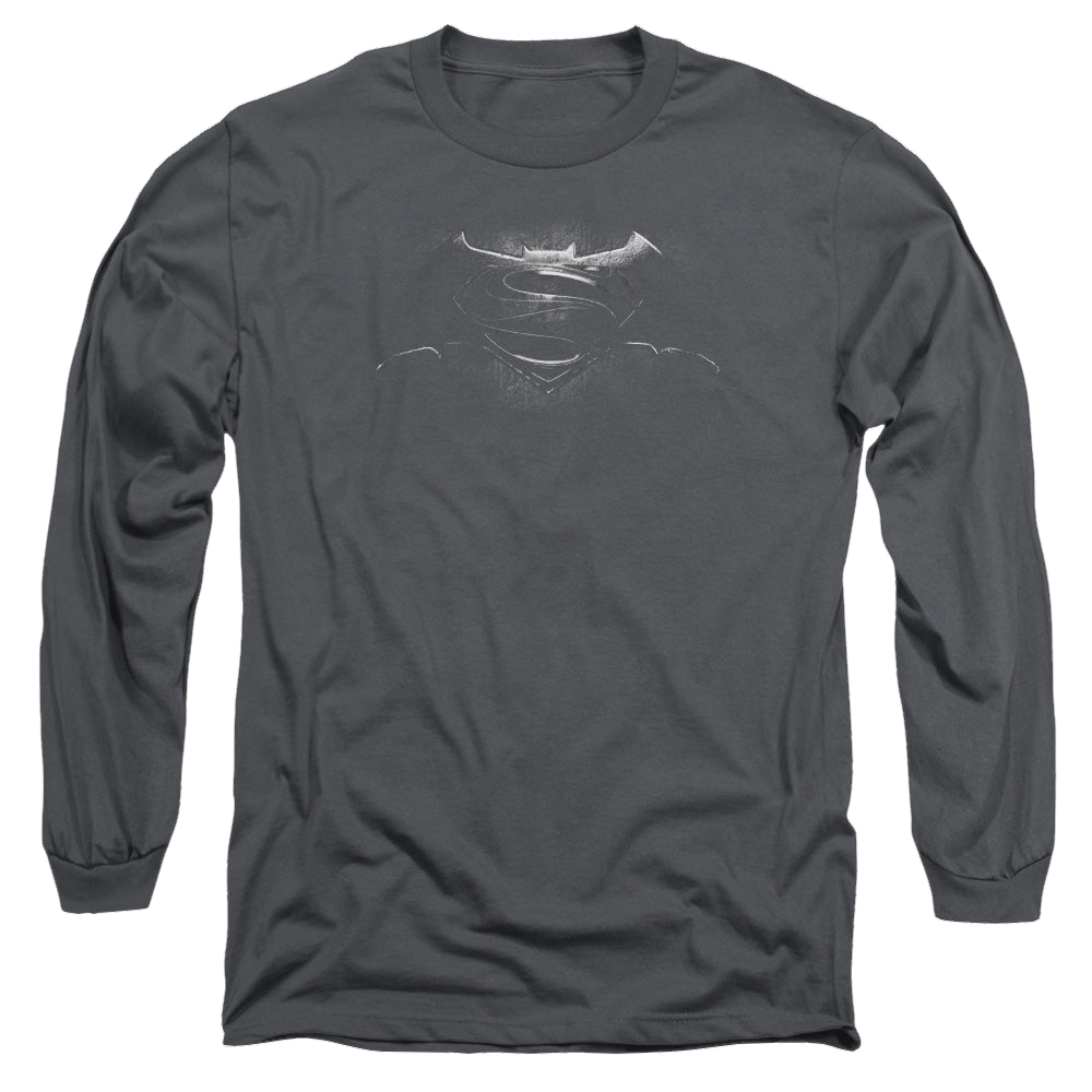 Batman v Superman Bw Logo - Men's Long Sleeve T-Shirt Style001