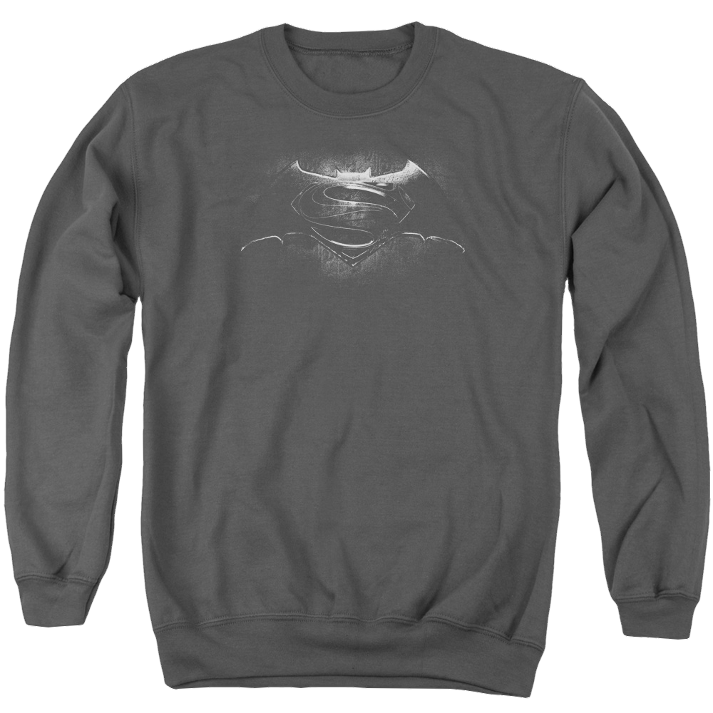 Batman v Superman Bw Logo - Men's Crewneck Sweatshirt Style005