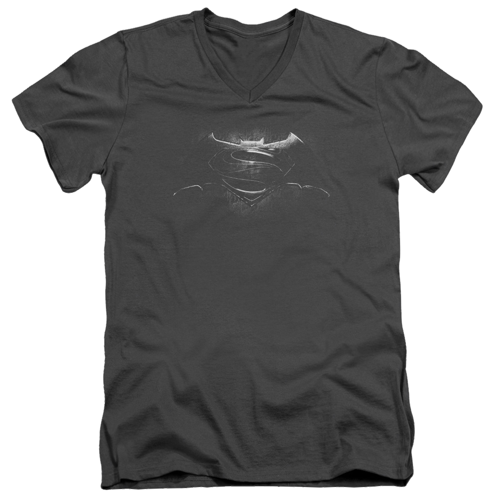 Batman v Superman Bw Logo - Men's V-Neck T-Shirt Style004