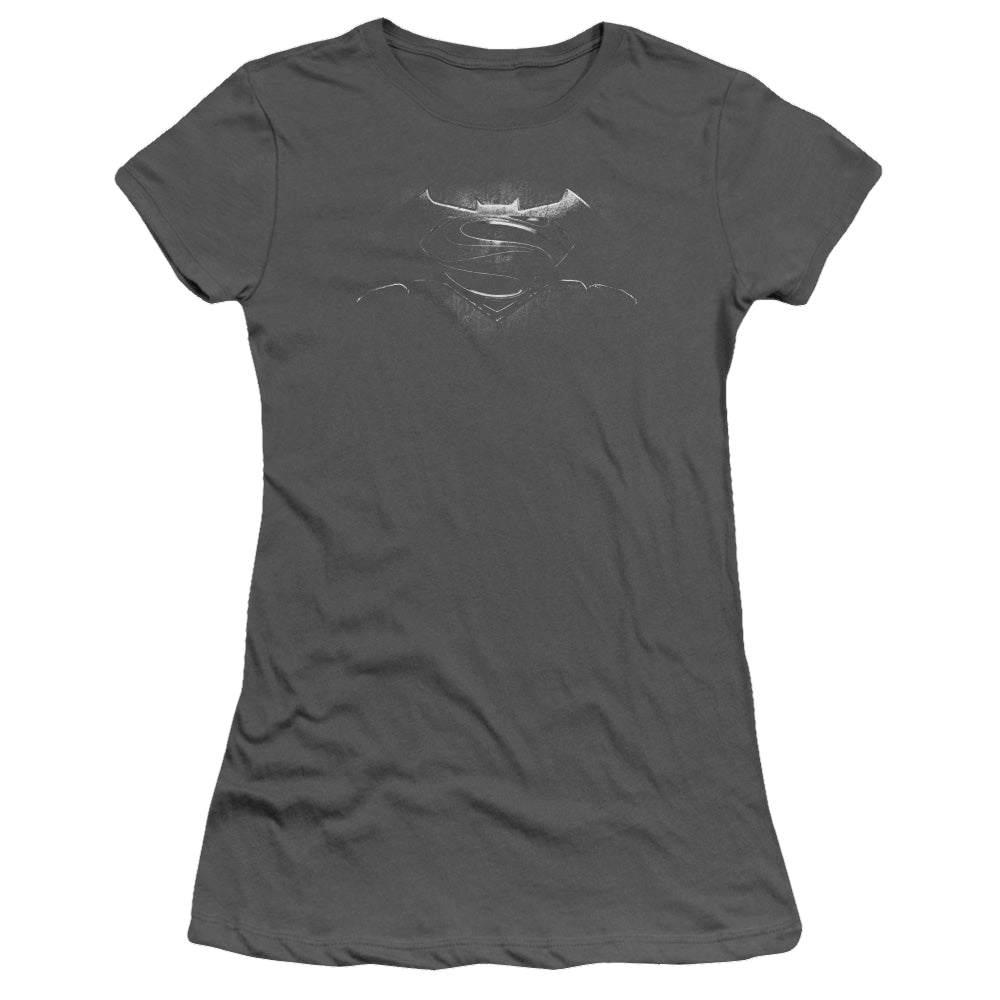 Batman v Superman Bw Logo - Juniors T-Shirt