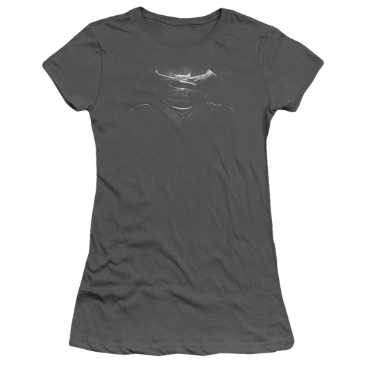 Batman v Superman Bw Logo - Juniors T-Shirt