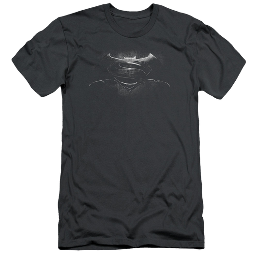Batman v Superman Bw Logo - Men's Slim Fit T-Shirt Style003