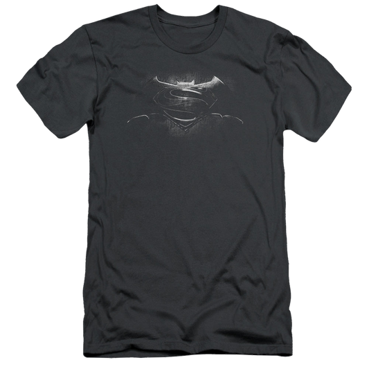 Batman v Superman Bw Logo - Men's Slim Fit T-Shirt