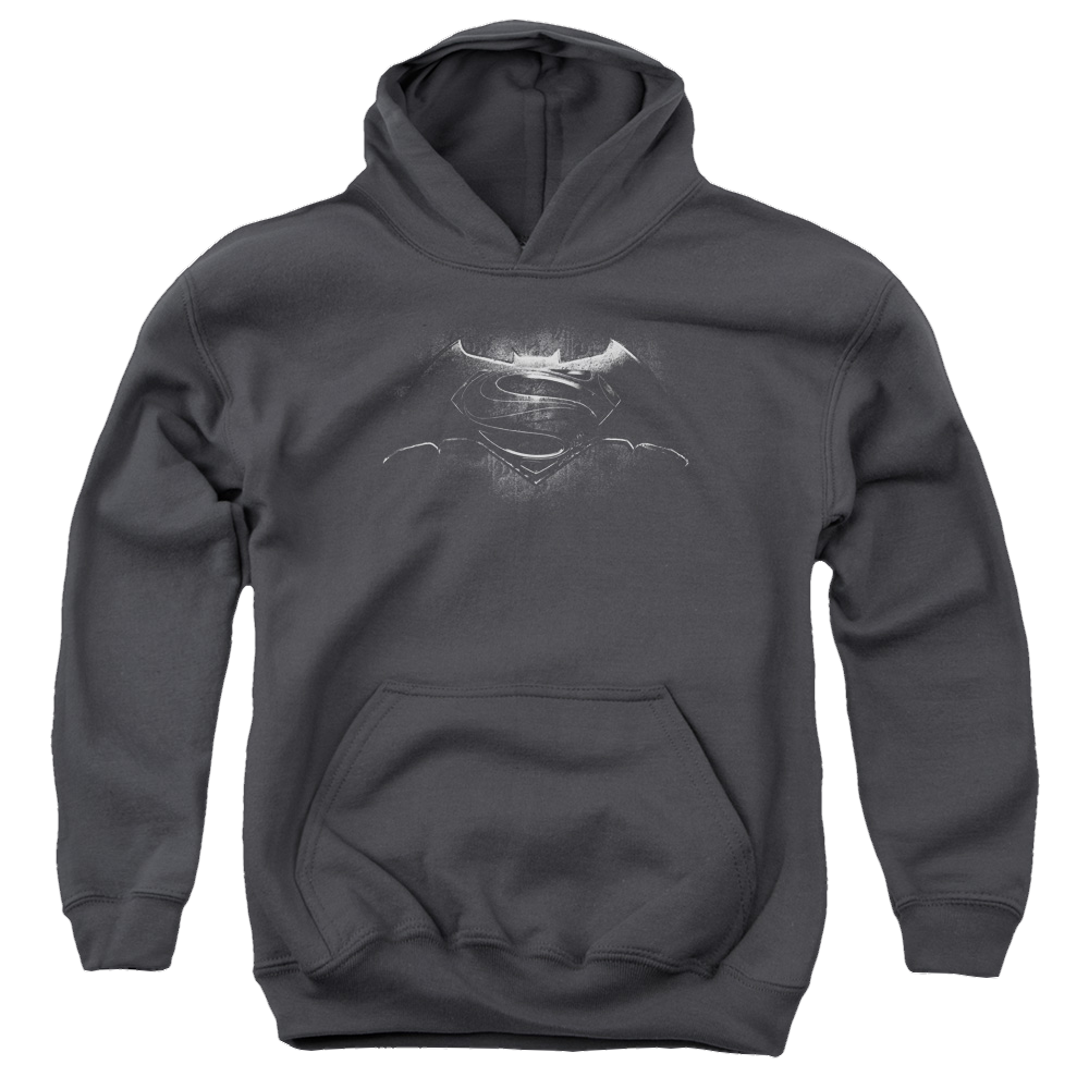 Batman v Superman Bw Logo - Youth Hoodie Style005