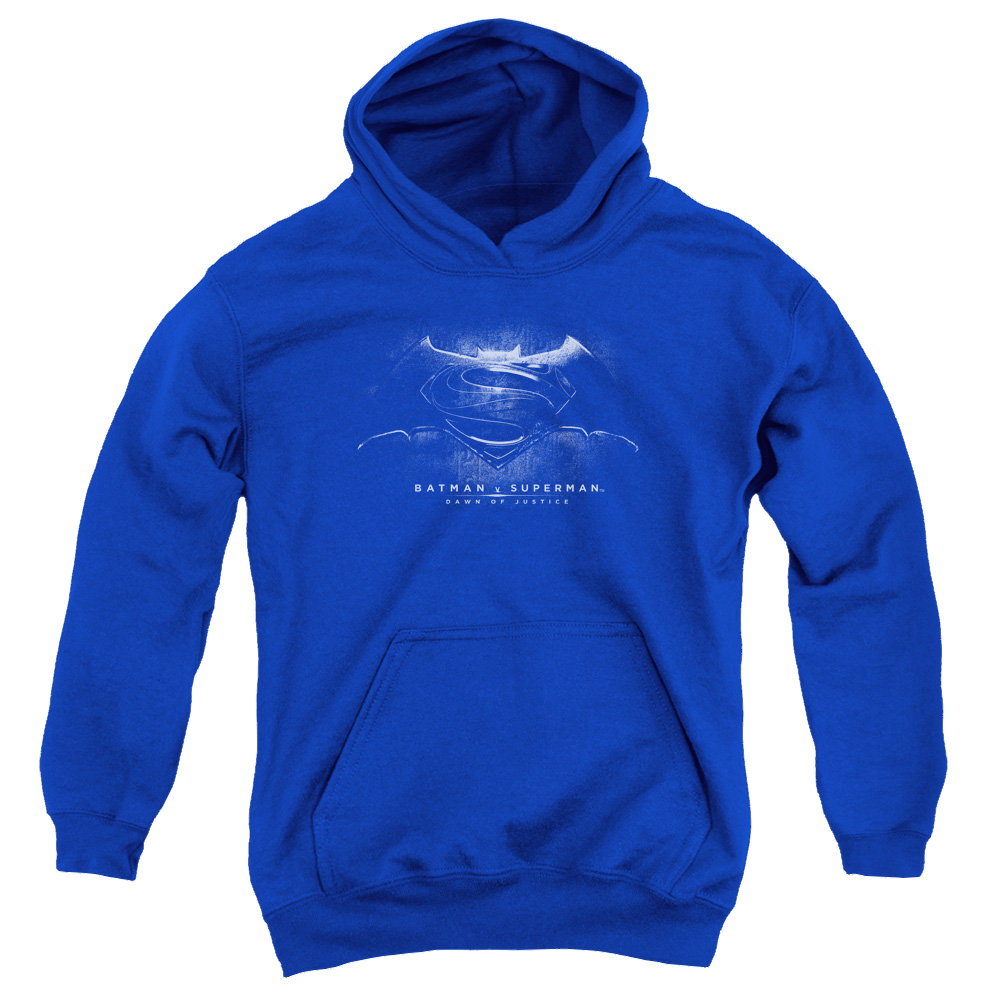 Batman v Superman Bw Logo - Youth Hoodie Style006