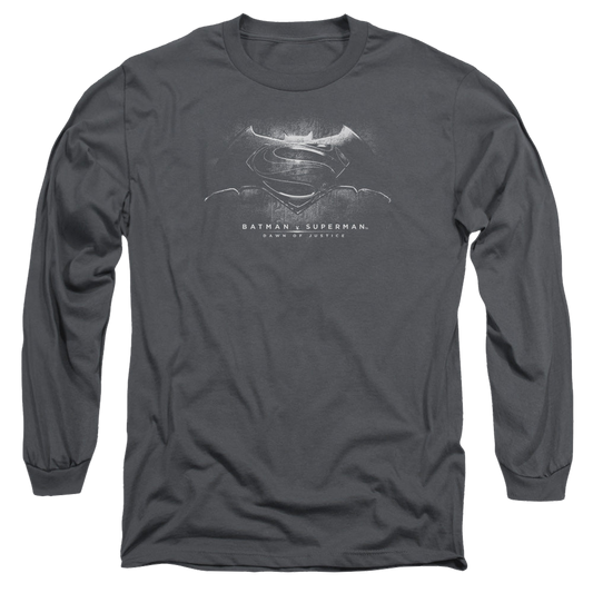 Batman v Superman Bw Logo - Men's Long Sleeve T-Shirt Style003