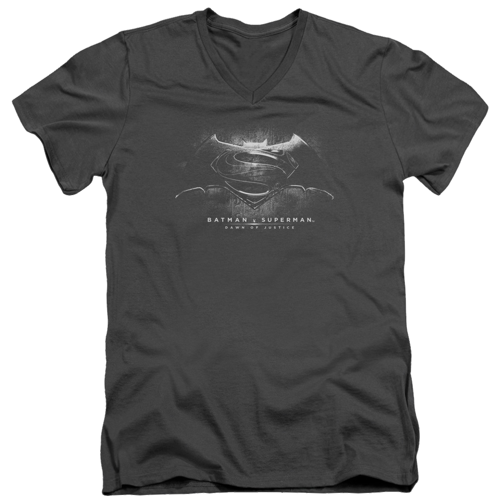 Batman v Superman Bw Logo - Men's V-Neck T-Shirt Style005