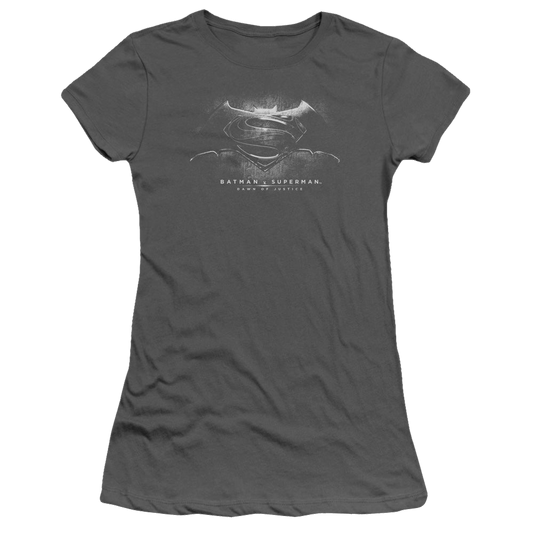 Batman v Superman Bw Logo - Juniors T-Shirt Style002