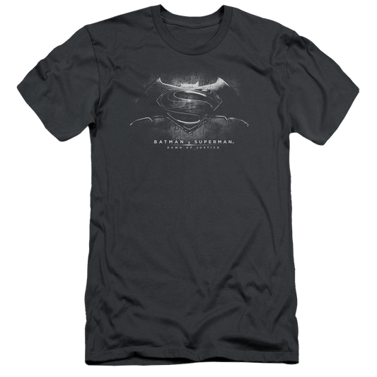Batman v Superman Bw Logo - Men's Slim Fit T-Shirt Style005