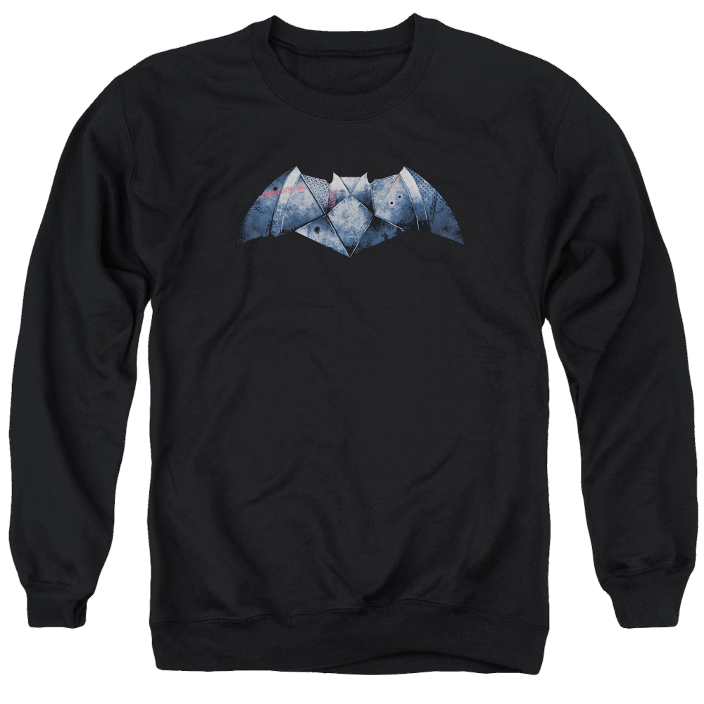 Batman v Superman Plated Bat Logo - Men's Crewneck Sweatshirt Style001