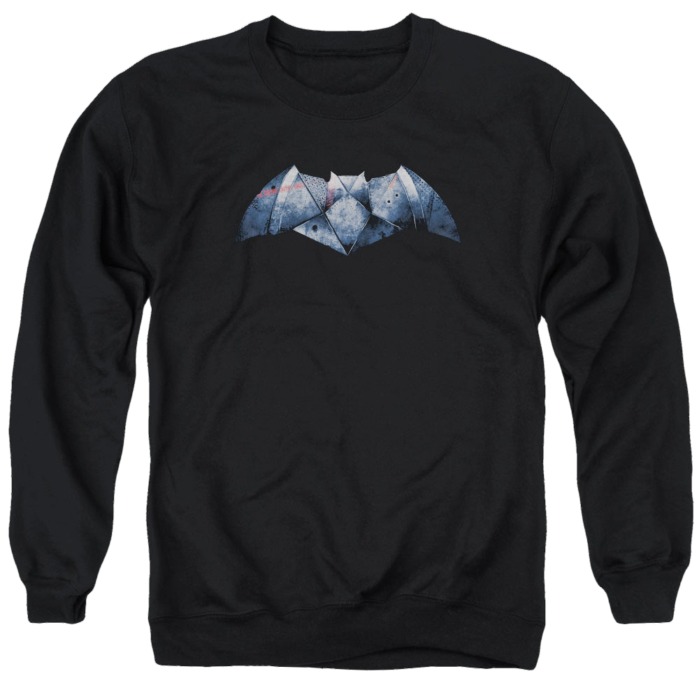 Batman v Superman Plated Bat Logo - Men's Crewneck Sweatshirt