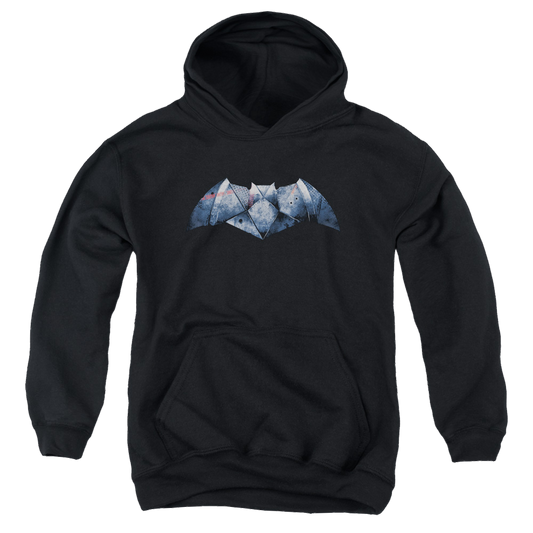Batman v Superman Plated Bat Logo - Youth Hoodie Style001