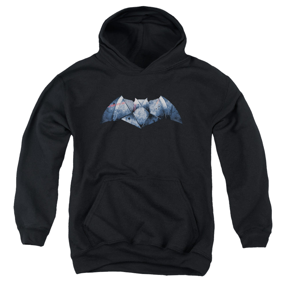 Batman v Superman Plated Bat Logo - Youth Hoodie