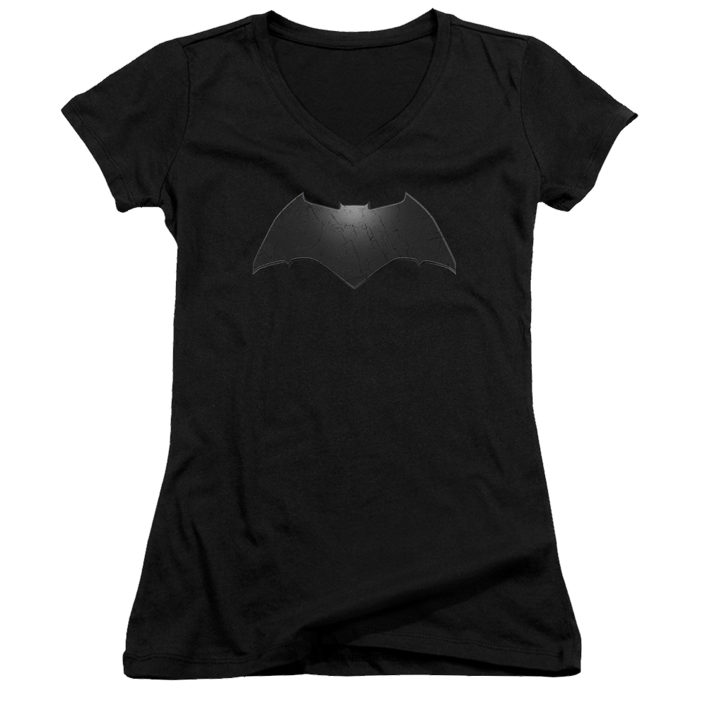 Batman v Superman Beveled Bat Logo - Juniors V-Neck T-Shirt Style001