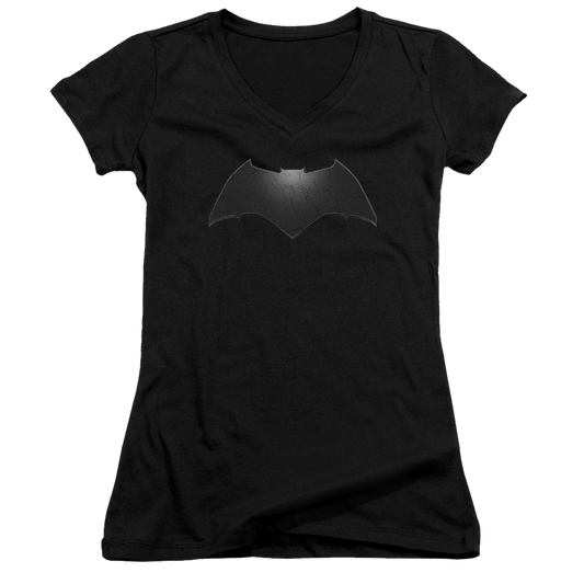 Batman v Superman Beveled Bat Logo - Juniors V-Neck T-Shirt Style001