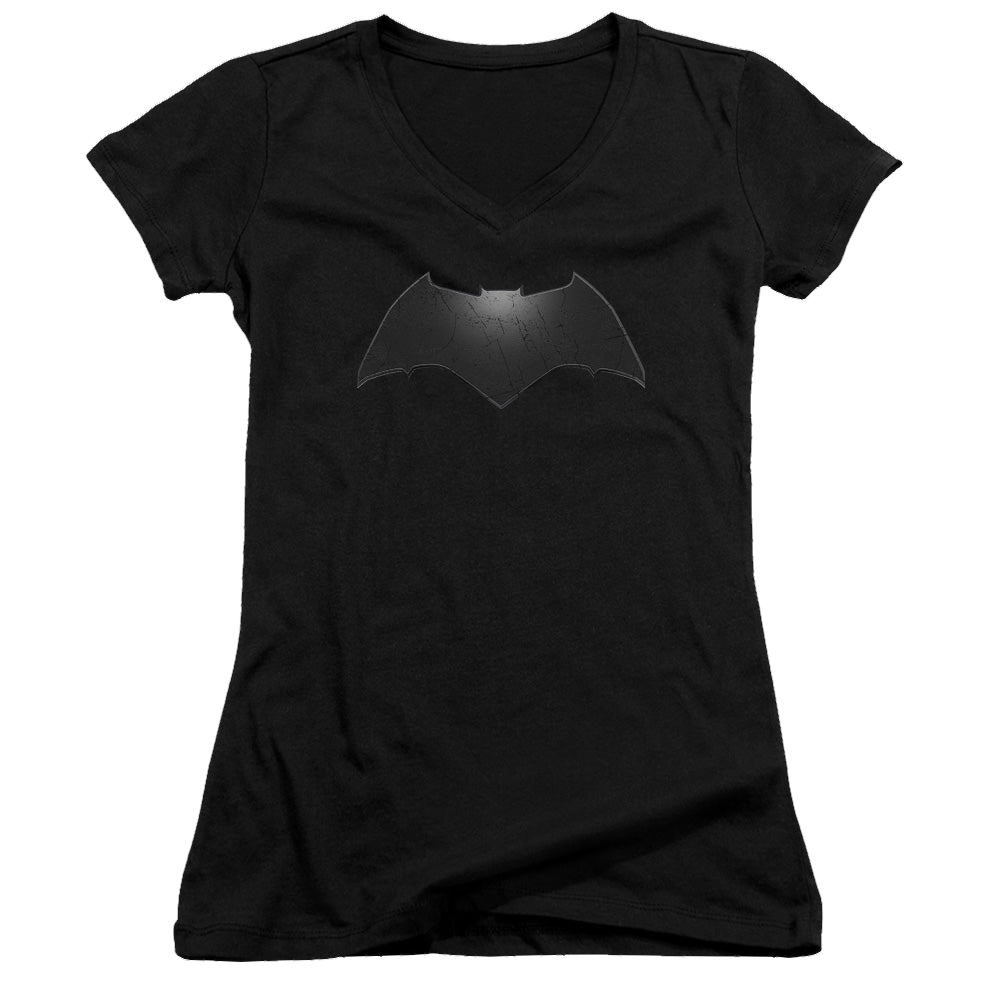 Batman v Superman Beveled Bat Logo - Juniors V-Neck T-Shirt