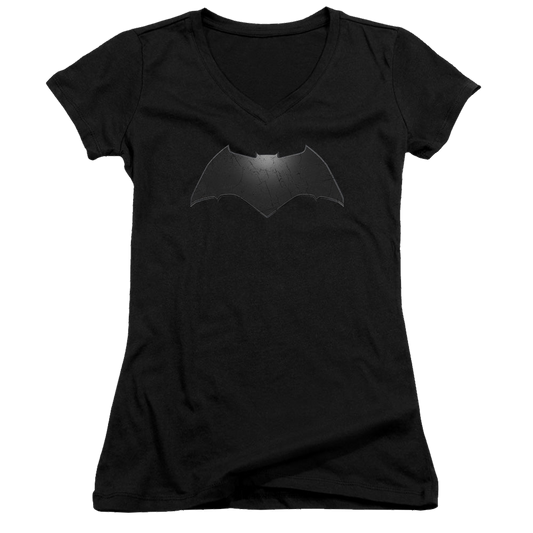 Batman v Superman Beveled Bat Logo - Juniors V-Neck T-Shirt