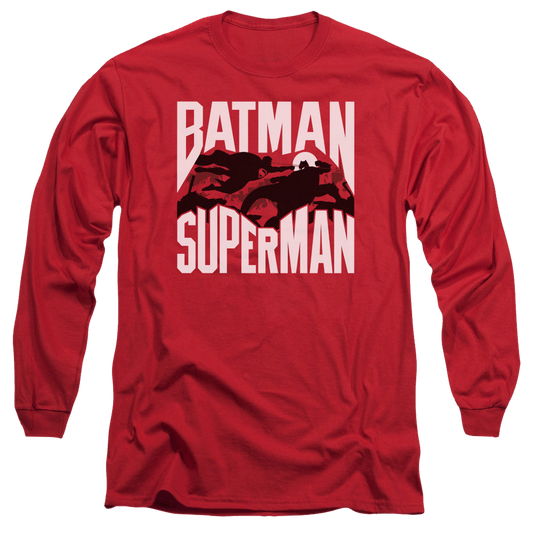 Batman v Superman Silhouette Fight - Men's Long Sleeve T-Shirt