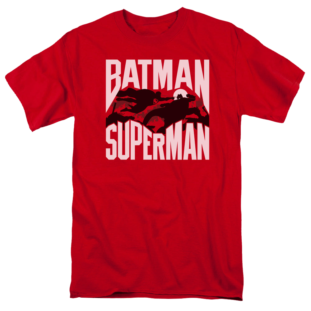 Batman v Superman Silhouette Fight - Men's Regular Fit T-Shirt
