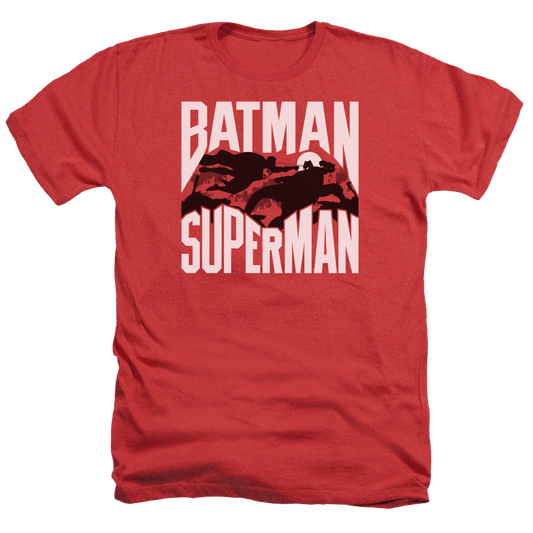 Batman v Superman Silhouette Fight - Men's Heather T-Shirt