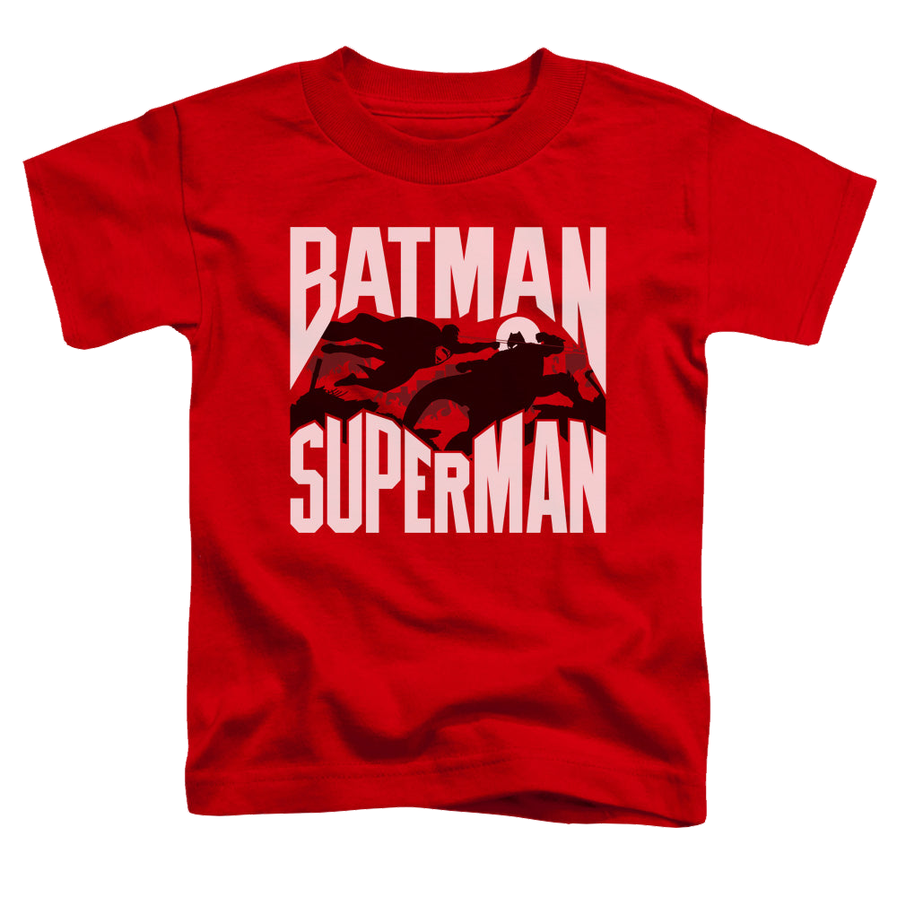 Batman v Superman Silhouette Fight - Kid's T-Shirt Style001