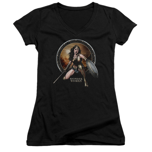Batman v Superman Batlle Zone - Juniors V-Neck T-Shirt Style001