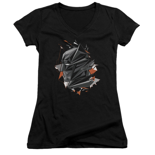 Batman v Superman Bat Head Tech - Juniors V-Neck T-Shirt