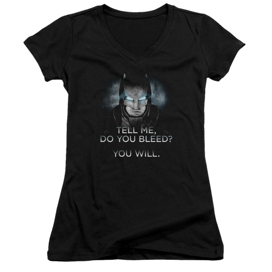 Batman v Superman Do You Bleed - Juniors V-Neck T-Shirt Style001