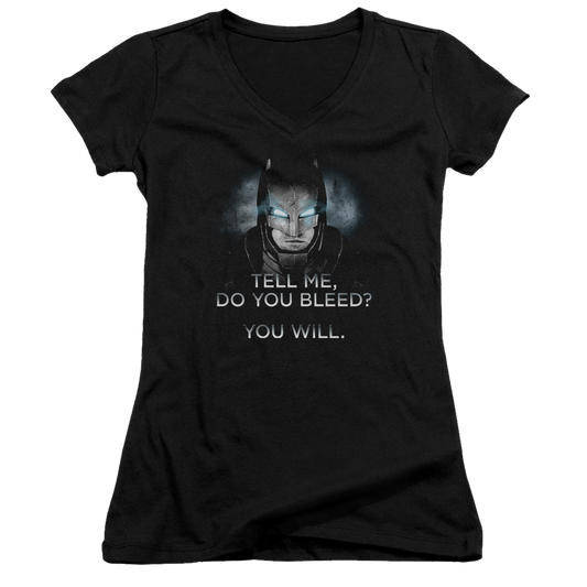 Batman v Superman Do You Bleed - Juniors V-Neck T-Shirt