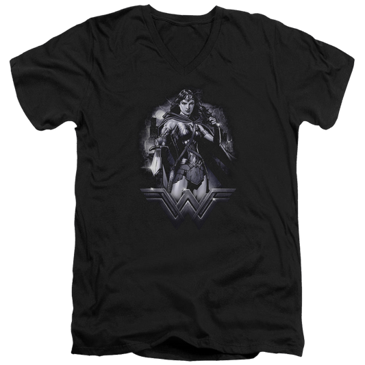 Batman v Superman Rainy Night - Men's V-Neck T-Shirt Style001