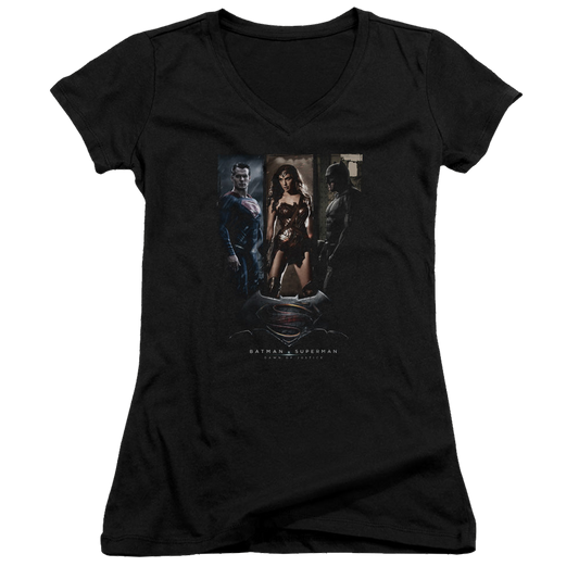 Batman v Superman 3 Phases - Juniors V-Neck T-Shirt