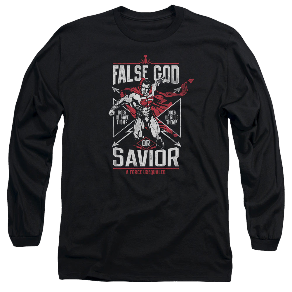 Batman v Superman False God Or Savior - Men's Long Sleeve T-Shirt