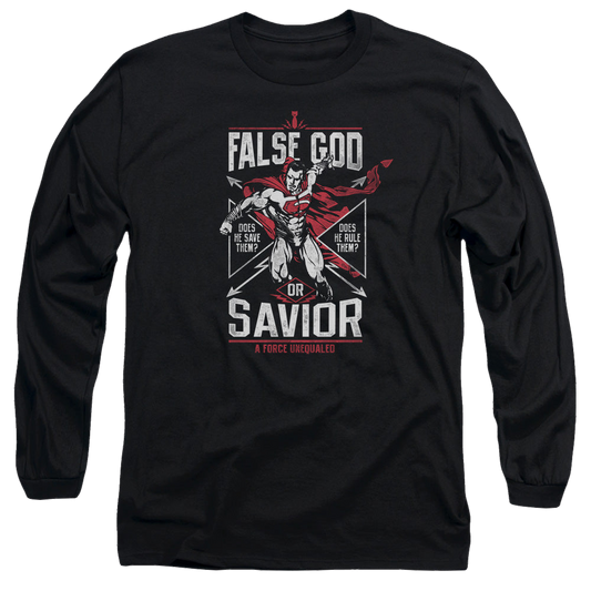 Batman v Superman False God Or Savior - Men's Long Sleeve T-Shirt