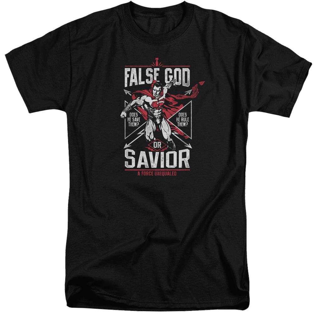 Batman v Superman False God Or Savior - Men's Tall Fit T-Shirt