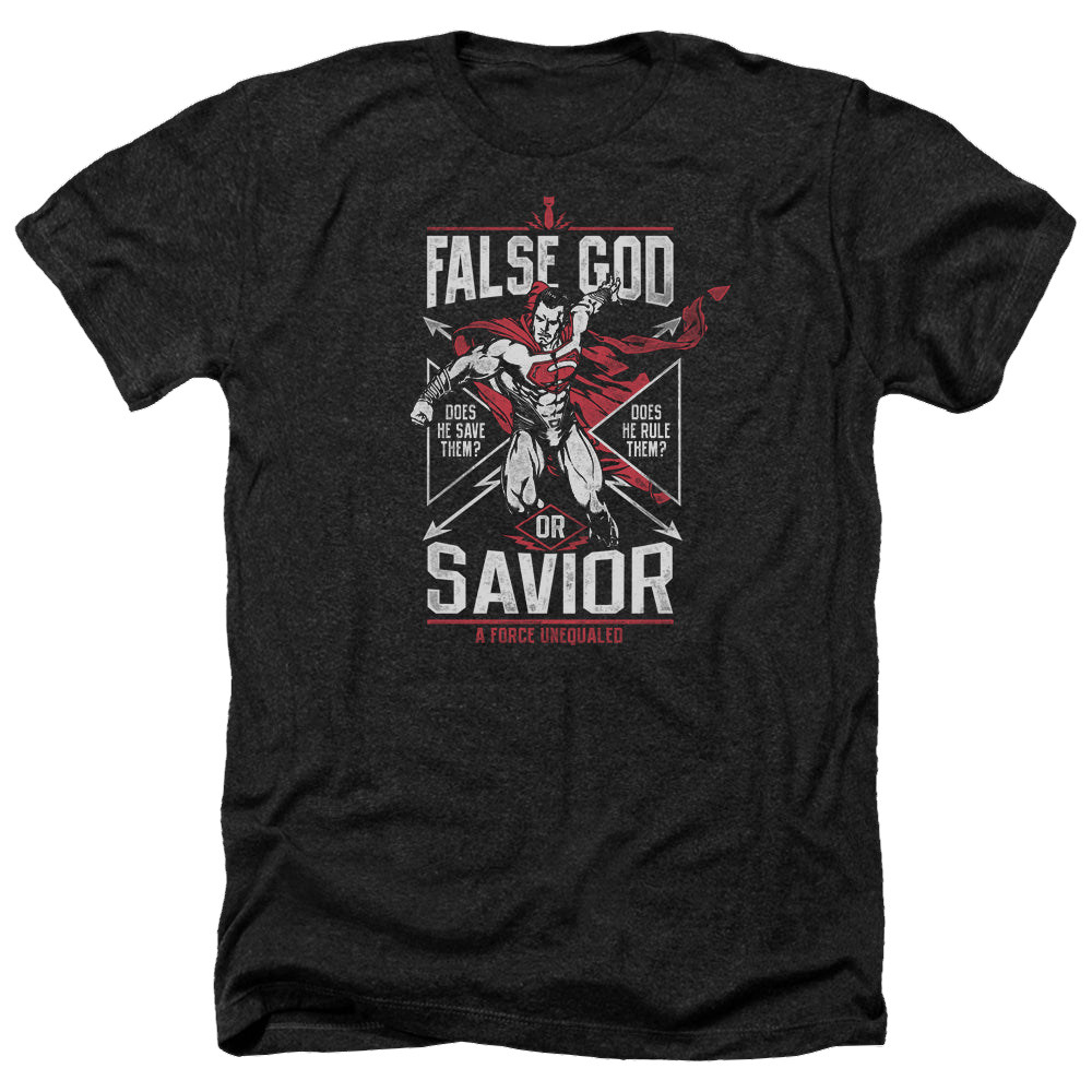 Batman v Superman False God Or Savior - Men's Heather T-Shirt