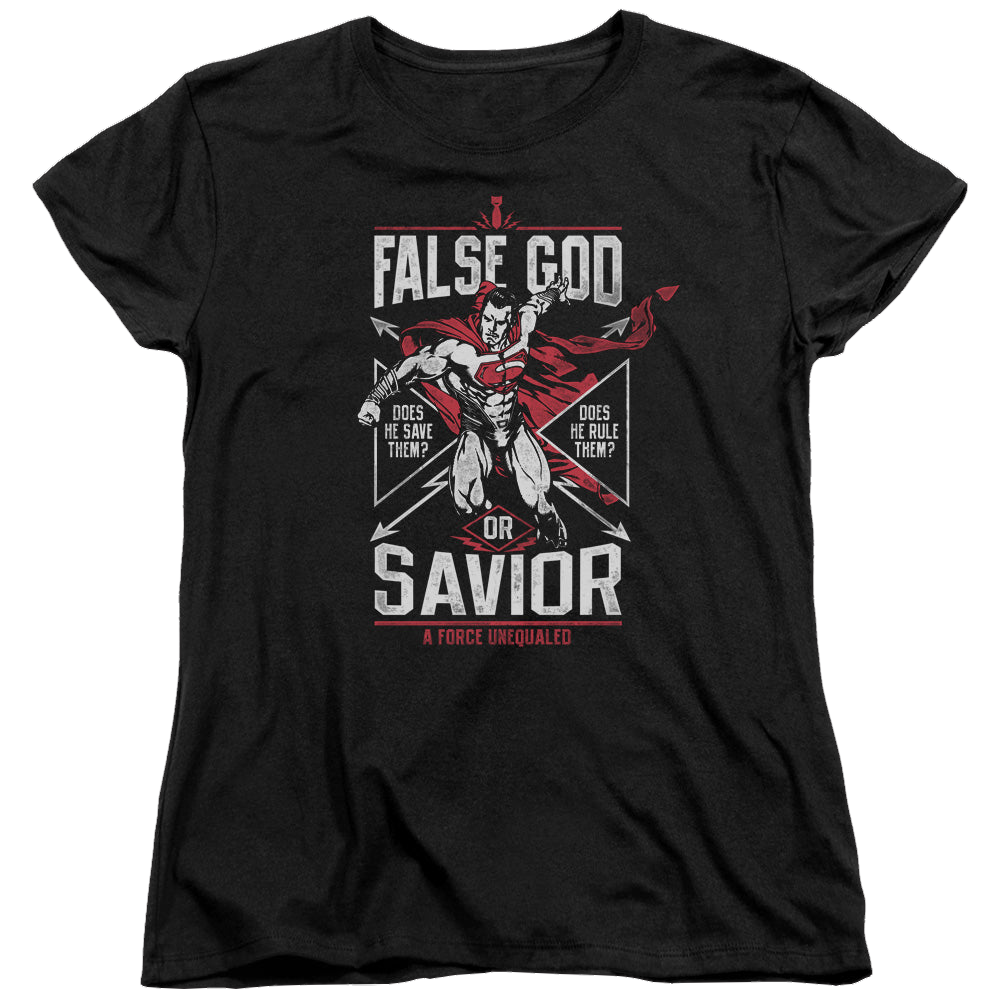 Batman v Superman False God Or Savior - Women's T-Shirt