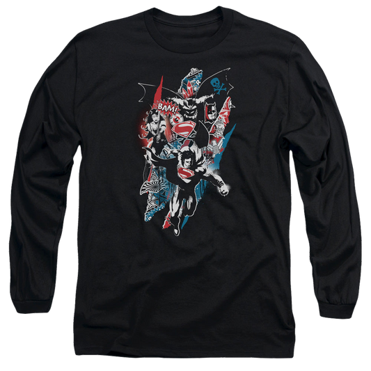 Batman v Superman Ripped Trio 2 - Men's Long Sleeve T-Shirt Style001