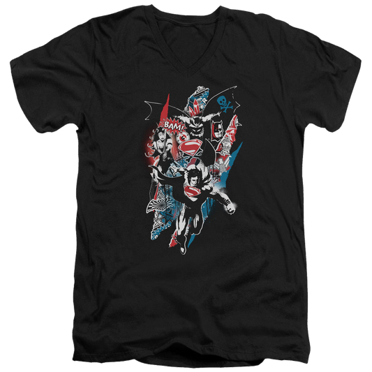 Batman v Superman Ripped Trio 2 - Men's V-Neck T-Shirt Style001