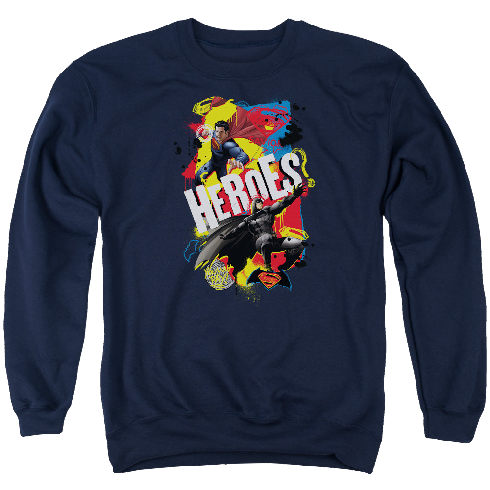 Batman v Superman Double Hero - Men's Crewneck Sweatshirt Style001
