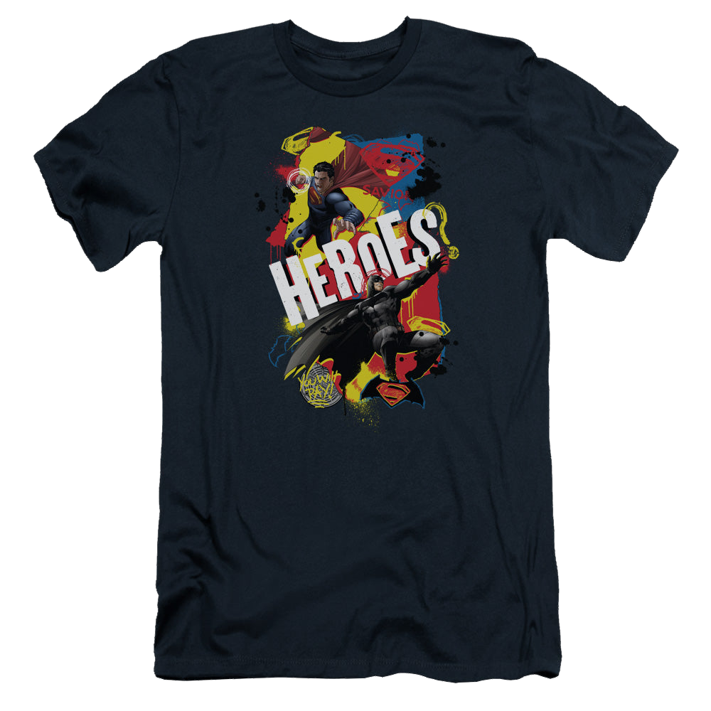 Batman v Superman Double Hero - Men's Slim Fit T-Shirt