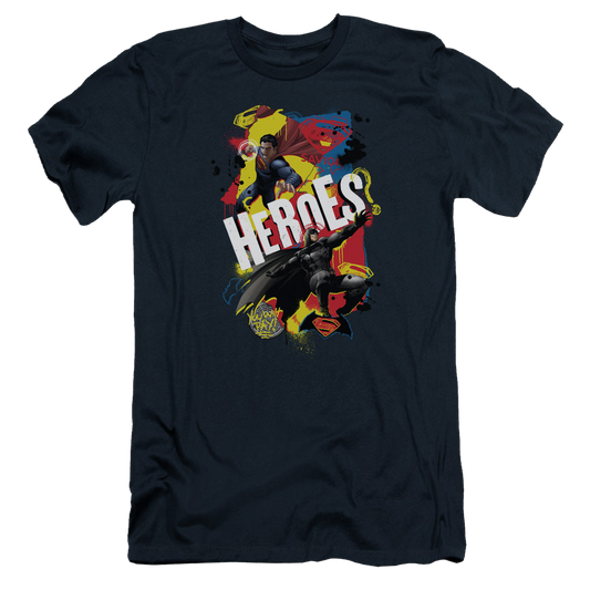 Batman v Superman Double Hero - Men's Slim Fit T-Shirt