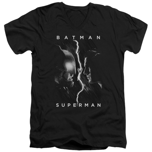 Batman v Superman Face To Face - Men's V-Neck T-Shirt Style001